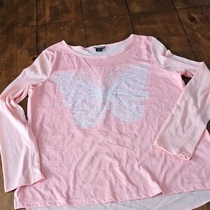 Joe Boxer Light Pink Butterfly Blouse